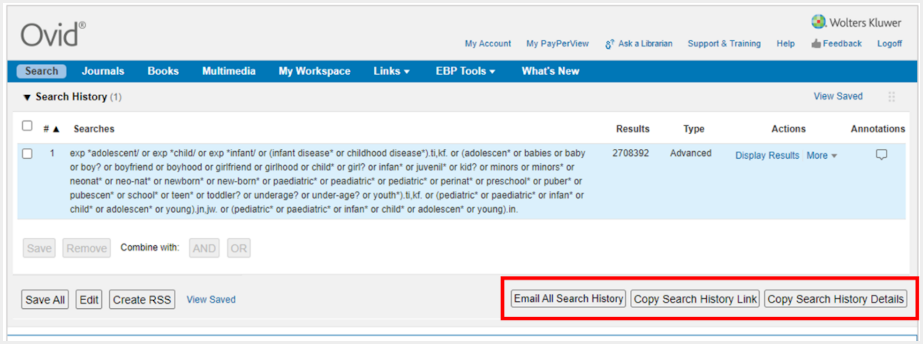 Screenshot of new search sharing buttons on the search page. Watch a short demo video.